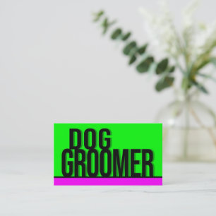 Dog Groomer Hot Green Hot Roze Visitekaartje