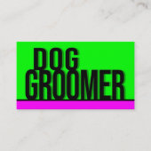 Dog Groomer Hot Green Hot Roze Visitekaartje (Voorkant)