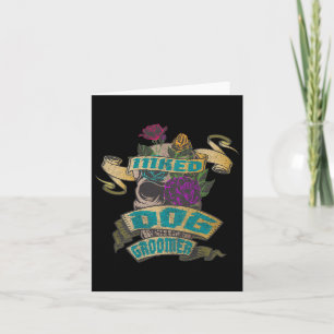 Dog Groomer Inked Skull Tattoo Achterzijde Ontwerp Kaart