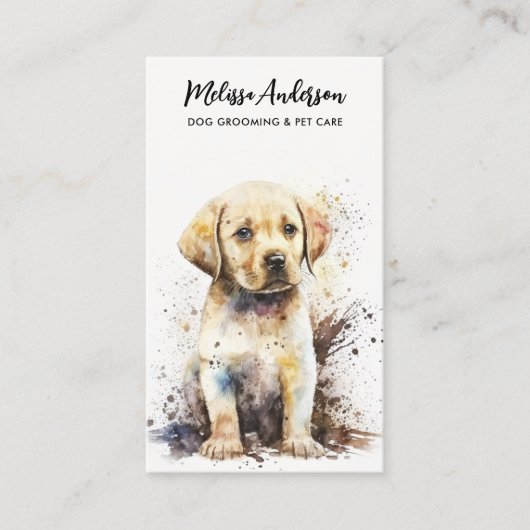Dog Groomer Labrador Puppy Pet Sitter Pet Care Visitekaartje (Voorkant)