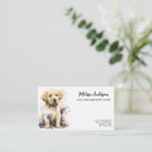 Dog Groomer Labrador Retriever Puppy Pet Sitter Visitekaartje (Staand voorkant)