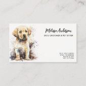 Dog Groomer Labrador Retriever Puppy Pet Sitter Visitekaartje (Voorkant)