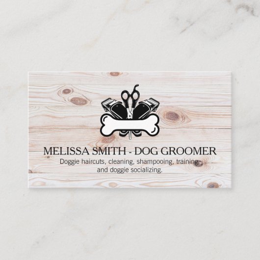 Dog Groomer Logo | Animal Services Visitekaartje (Voorkant)