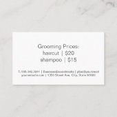 Dog Groomer Logo | salonschaar Visitekaartje (Achterkant)
