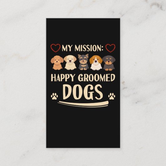 Dog Groomer Love Animals Dog Groomer Visitekaartje (Voorkant)
