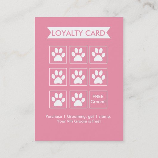Dog Groomer Loyalty Kaart -  (Achterkant)