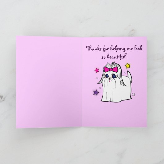 Dog Groomer Naam Dank u Bedankkaart (Binnen)