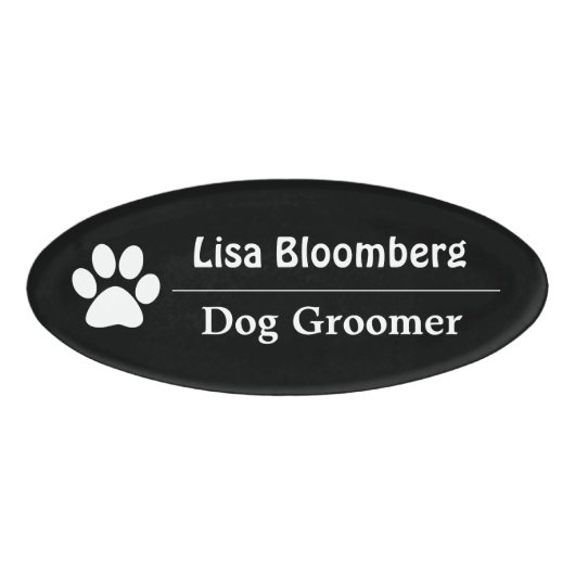 Dog Groomer Name Tag op maat (Voorkant)