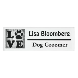 Dog Groomer Name Tag op maat
