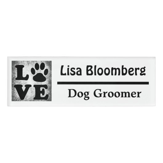 Dog Groomer Name Tag op maat (Voorkant)