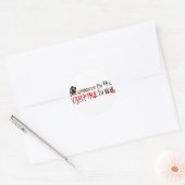 Dog Groomer overdag, Vampier bij nacht Ronde Sticker (Envelop)