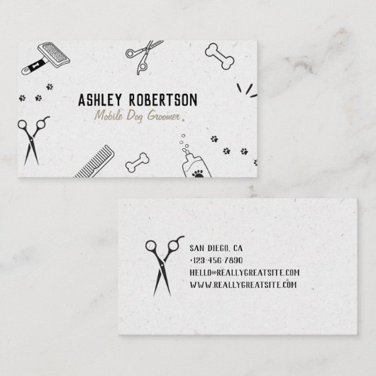 Dog Groomer Pattern Visitekaartje (Voorkant / Achterkant)