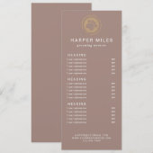 Dog groomer paw stamp price list of services card kaart (Voorkant / Achterkant)