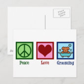 Dog Groomer Peace Love Pet Grooming Briefkaart (Voorkant / Achterkant)