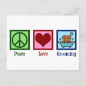 Dog Groomer Peace Love Pet Grooming Briefkaart (Voorkant)