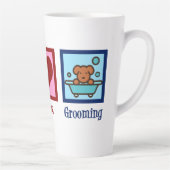 Dog Groomer Peace Love Pet Grooming Latte Mok (Rechts)
