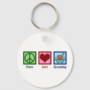 Dog Groomer Peace Love Pet Grooming Sleutelhanger