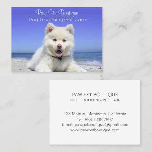 Dog Groomer Pet Care Puppy Walker Visitekaartje (Voorkant / Achterkant)