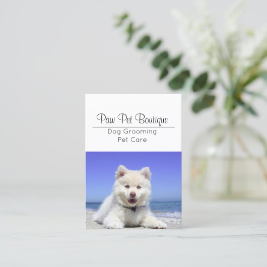 Dog Groomer Pet Care Puppy Walker Visitekaartje (Staand voorkant)