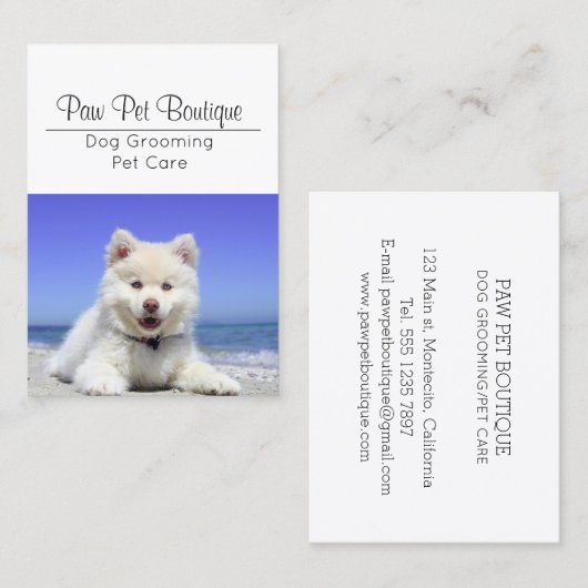 Dog Groomer Pet Care Puppy Walker Visitekaartje (Voorkant / Achterkant)