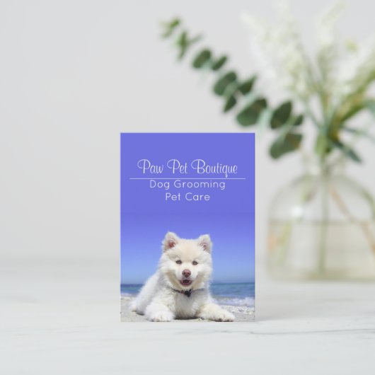 Dog Groomer Pet Care Puppy Walker Visitekaartje (Staand voorkant)