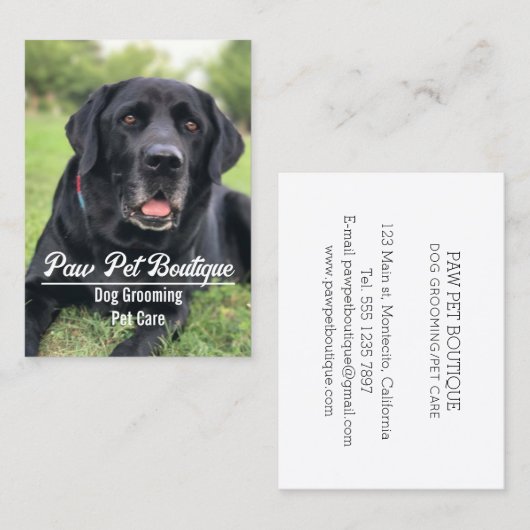 Dog Groomer Pet Care Puppy Walker Visitekaartje (Voorkant / Achterkant)
