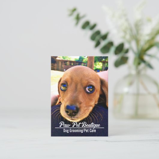 Dog Groomer Pet Care Puppy Walker Visitekaartje (Staand voorkant)