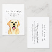 Dog Groomer Pet Care Waterverf Puppy Visitekaartje (Voorkant / Achterkant)