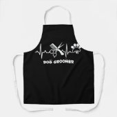 Dog Groomer Pet Grooming Heartbeat Pet Lover Schort (Voorkant)