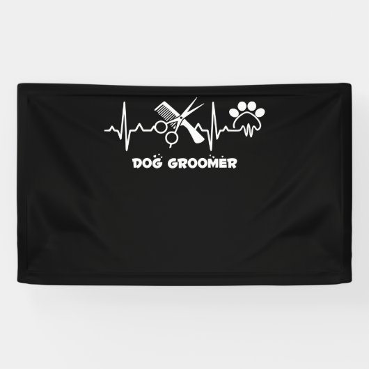 Dog Groomer Pet Grooming Heartbeat Pet Lover Spandoek (Horizontaal)