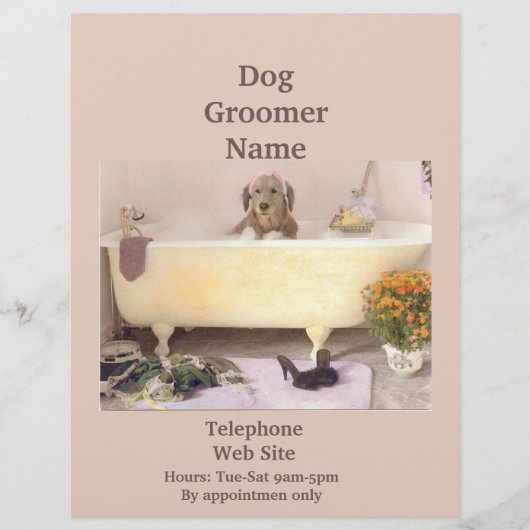 Dog Groomer Pet Products Services Business Flyer (Voorkant)