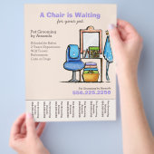 Dog Groomer Pet Salon Stoel Wachten Scheurblad Flyer (Hand)