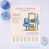 Dog Groomer Pet Salon Stoel Wachten Scheurblad Flyer (Enkel)