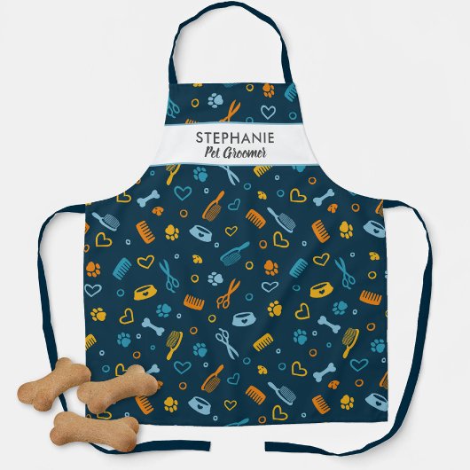 Dog Groomer Pet Salon Tools Custom Name Apron Schort