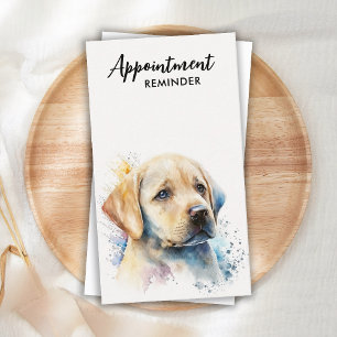Dog Groomer Pet Sitter Yellow Labrador Puppy Afsprakenkaartje
