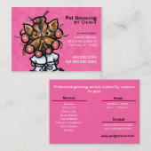 Dog Groomer Pet Spa Business  Roze Visitekaartje (Voorkant / Achterkant)