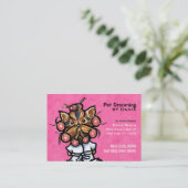 Dog Groomer Pet Spa Business  Roze Visitekaartje (Staand voorkant)
