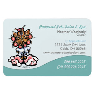 Dog Groomer Pet Spa Business Seafoam Magneet