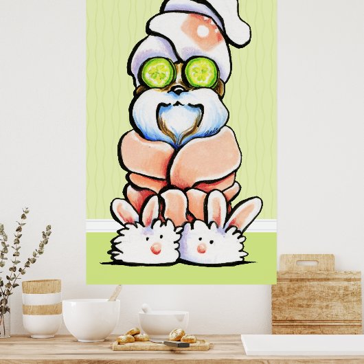 Dog Groomer Pet Spa Shih Tzu Cucumber Poster (Keuken)