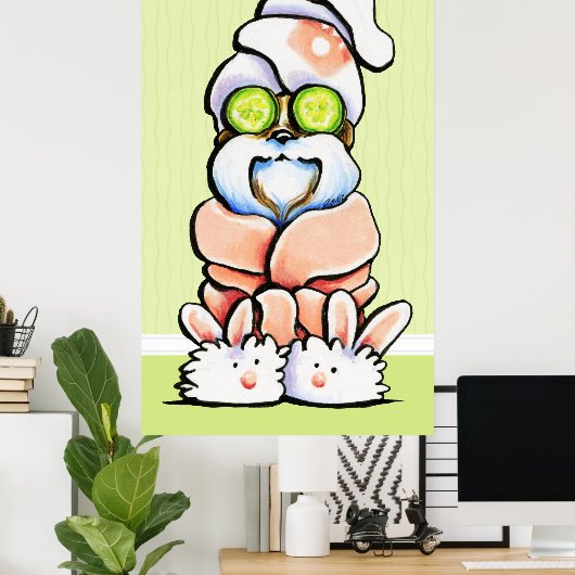 Dog Groomer Pet Spa Shih Tzu Cucumber Poster (Thuiskantoor)