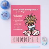 Dog Groomer Pet Spa Yorkie Curlers Scheurplaat Flyer (Enkel)