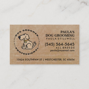 Dog Groomer Professional Brown Visitekaartje Afsprakenkaartje