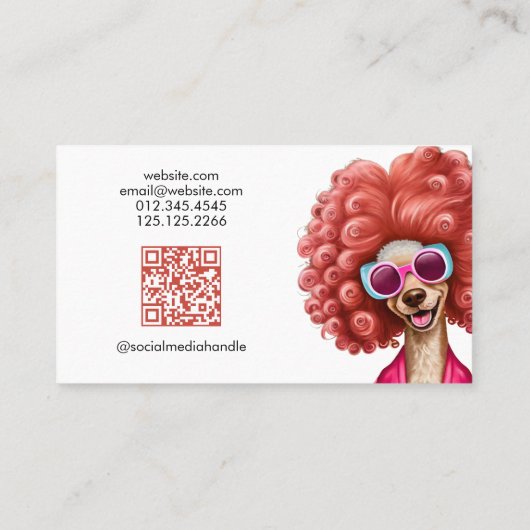 Dog Groomer QR Code Fun Visitekaartje (Achterkant)