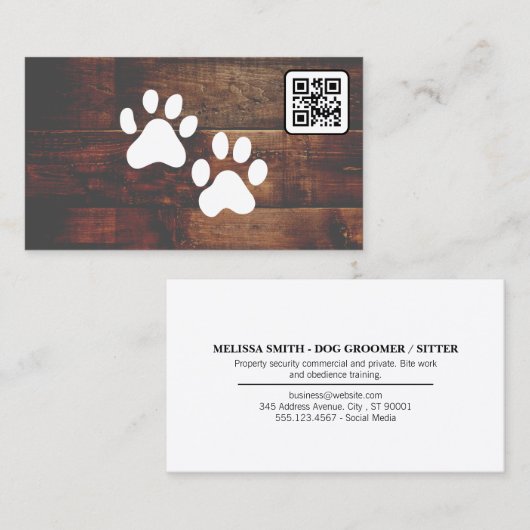 Dog Groomer | QR-CODE | Pauten | Visitekaartje van (Voorkant / Achterkant)