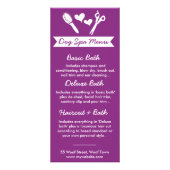 Dog Groomer Rack Kaart en Menu (Achterkant)