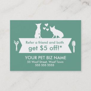 Dog Groomer Reference Card - Aanbevelingskaartje