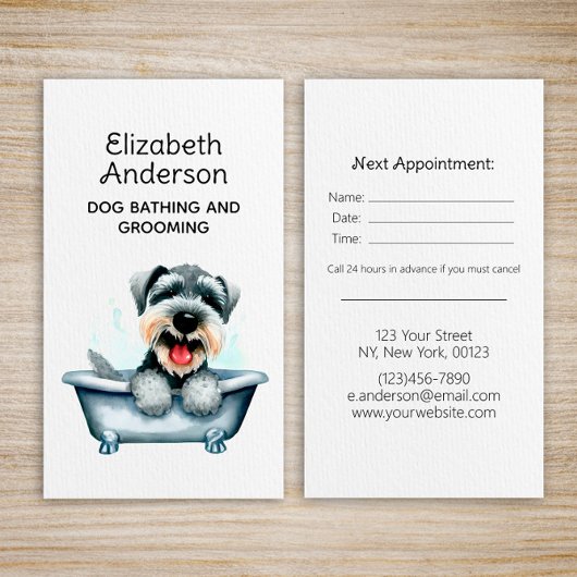 Dog Groomer Schnauzer Afspraak Visitekaartje