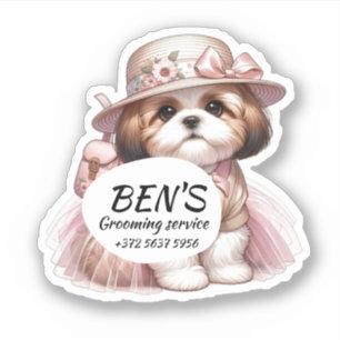Dog Groomer Service Verwenste Schattigee Puppy Pet Sticker
