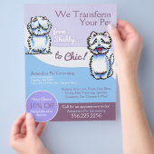 Dog Groomer Shabby Chic Westie Coupon Ad Flyer (Hand)