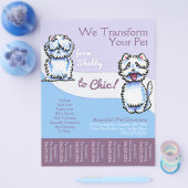 Dog Groomer Shabby Chic Westie Schatblad Flyer (Enkel)